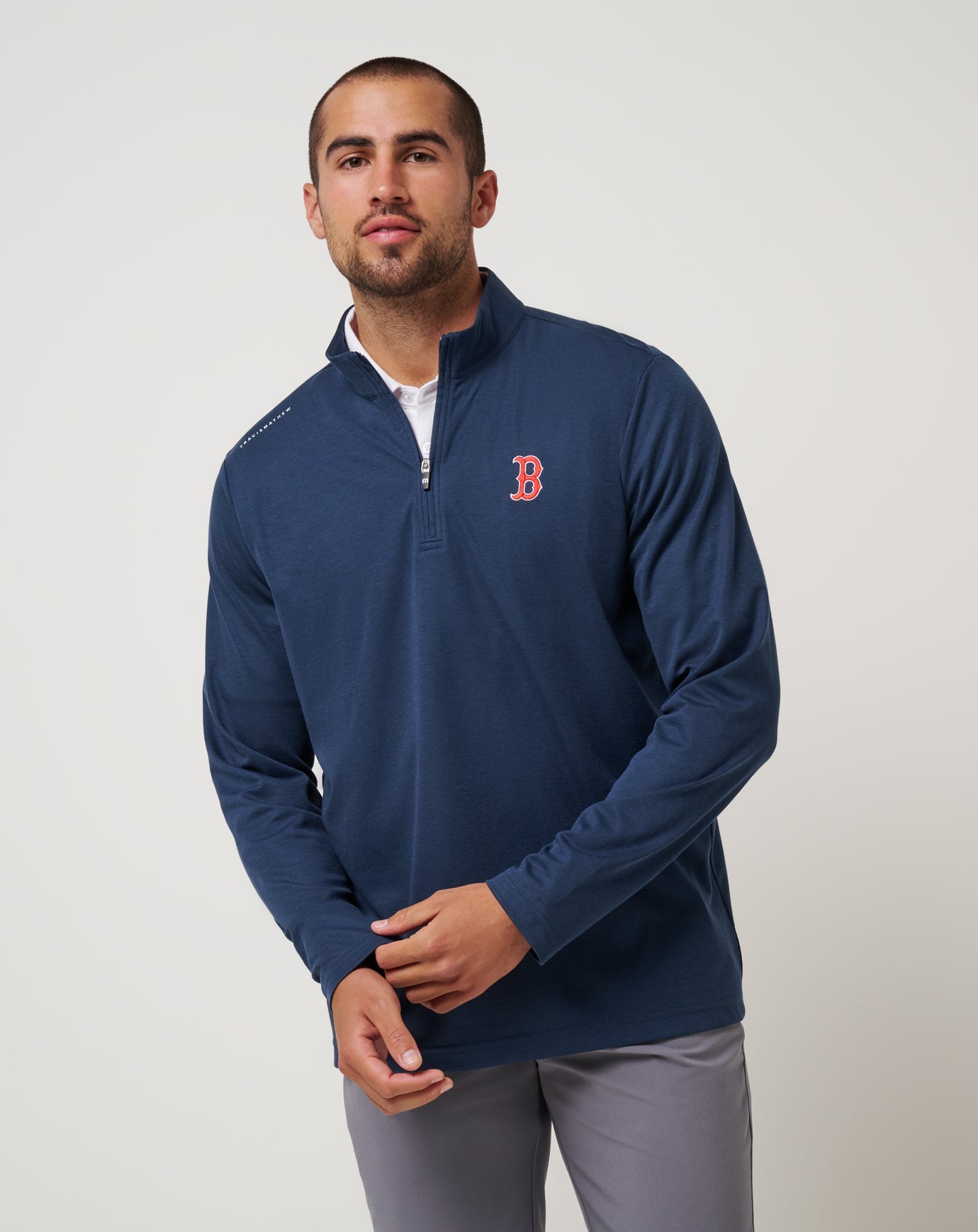 Boston Red Sox Time To Tailgate Quarter Zip - Travis Mathew