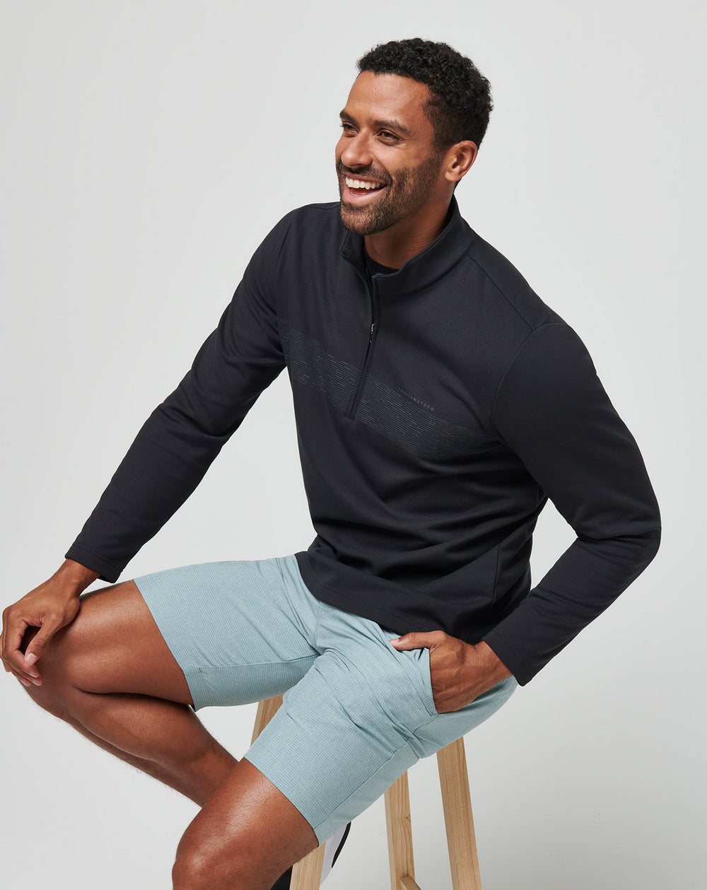 Upgraded Fleece Chest Stripe Quarter Zip - Travis Mathew