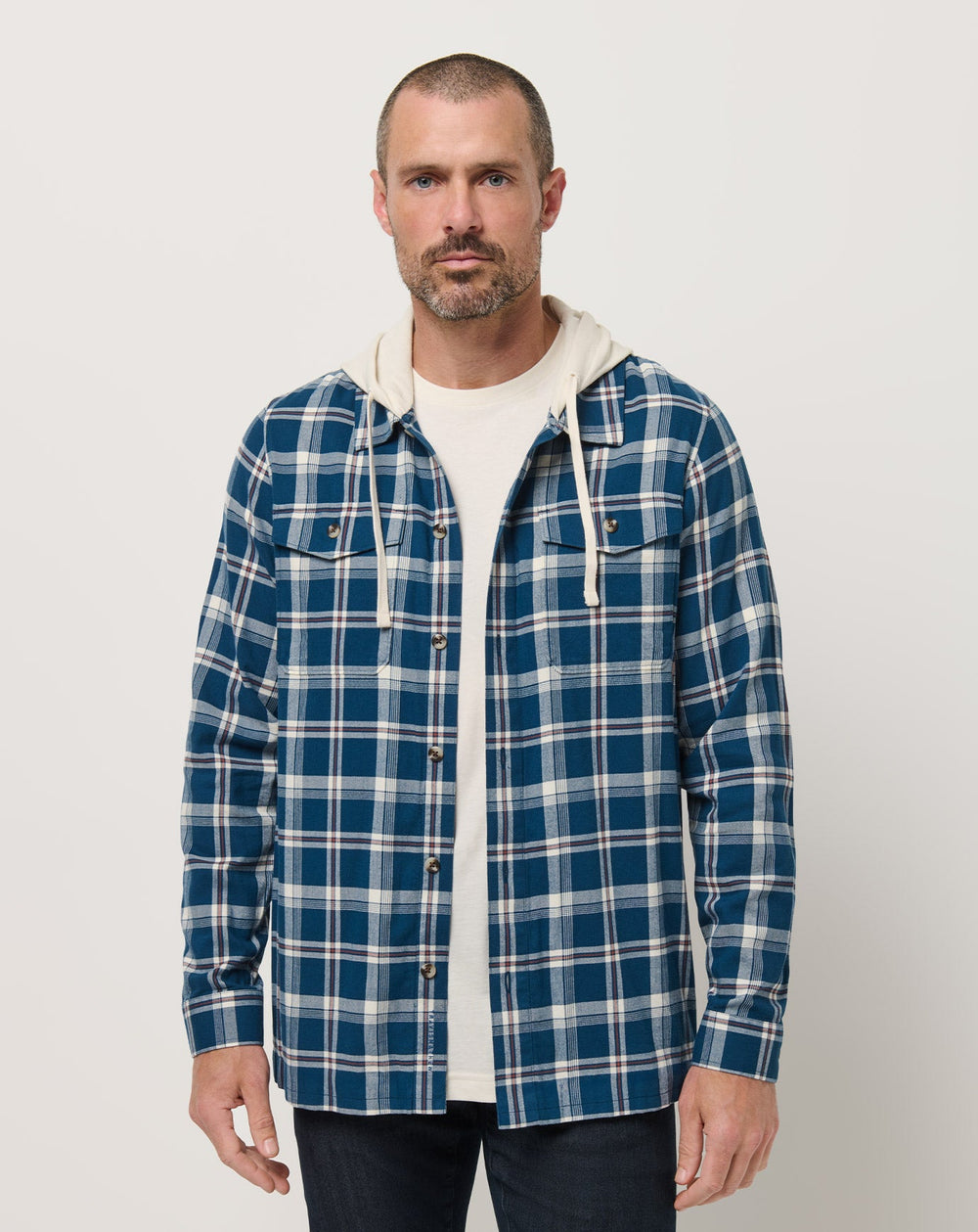 Cloud Flannel Hooded Button-Up - Travis Mathew