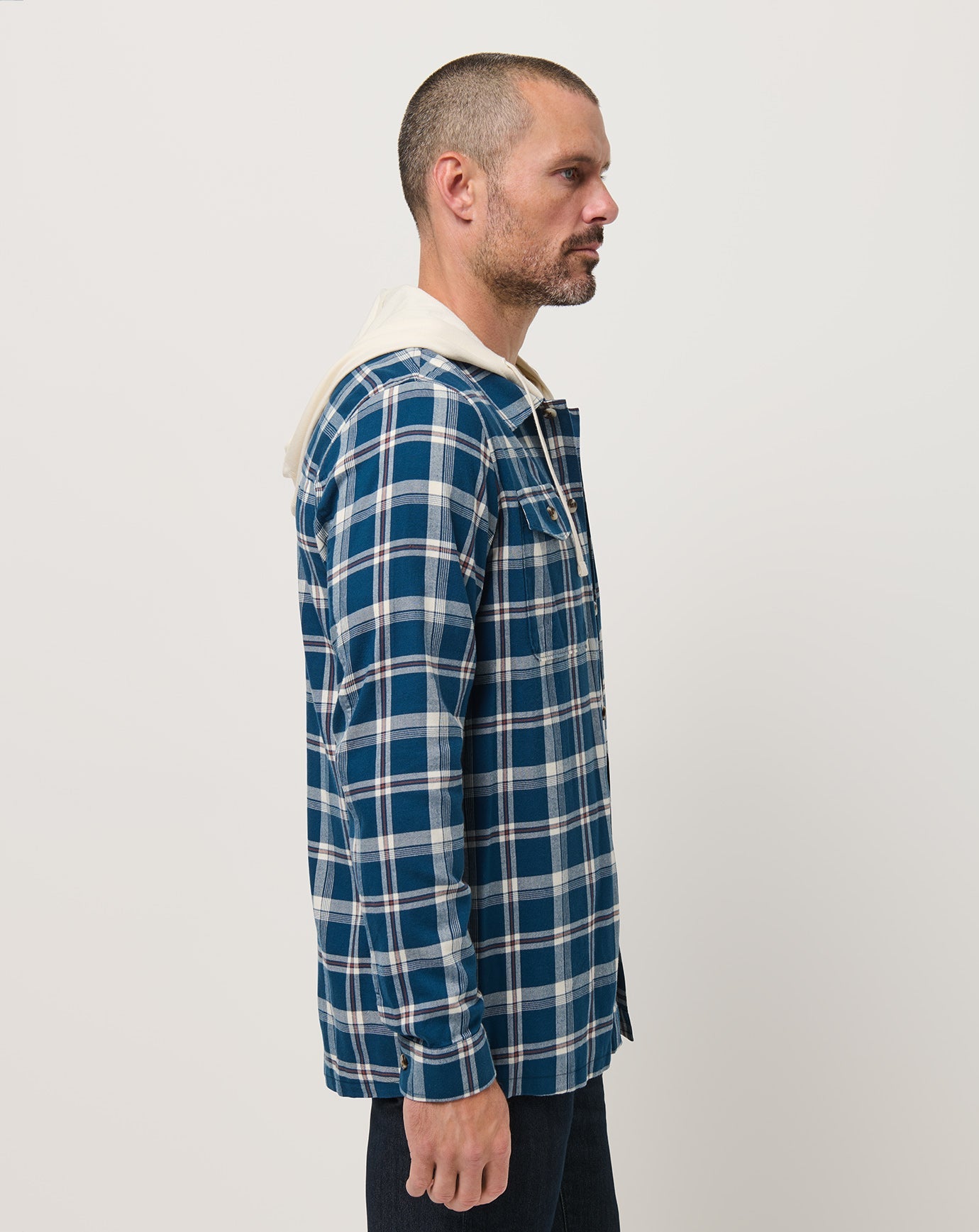 Cloud Flannel Hooded Button-Up - Travis Mathew