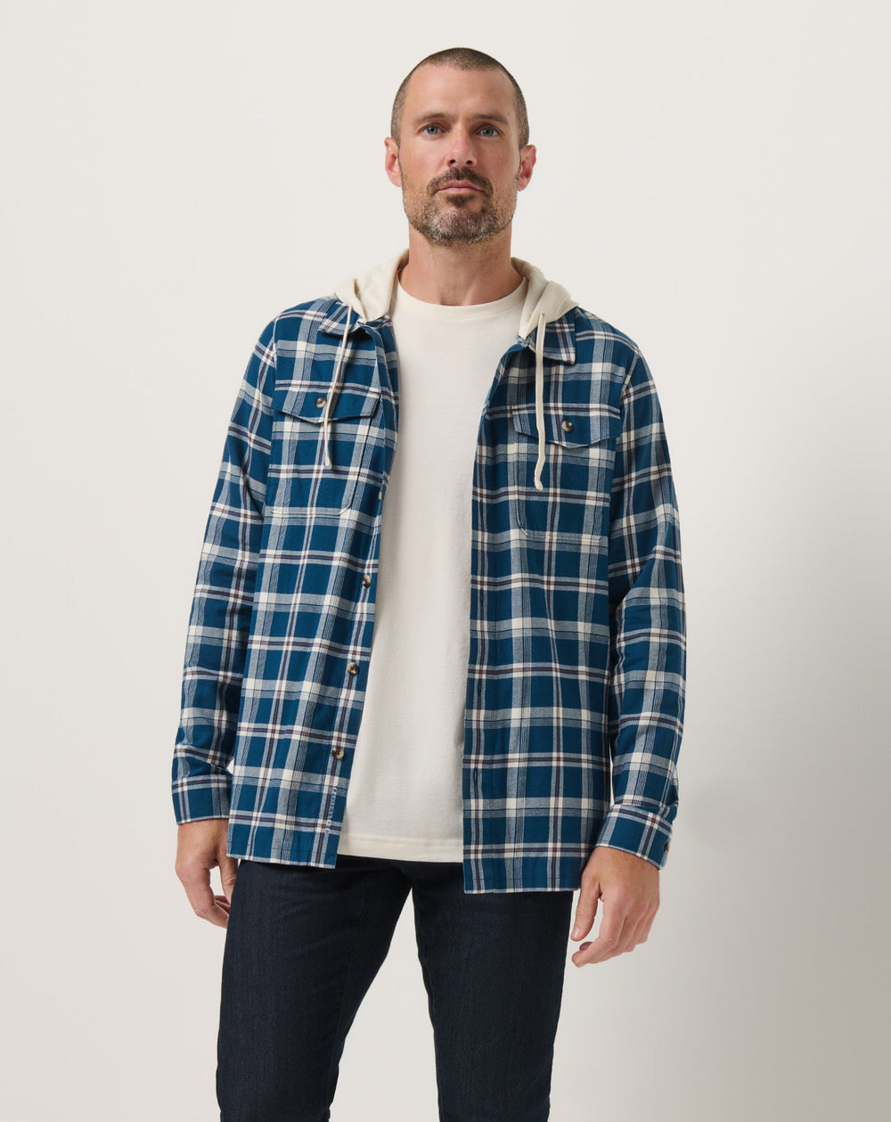 Cloud Flannel Hooded Button-Up - Travis Mathew