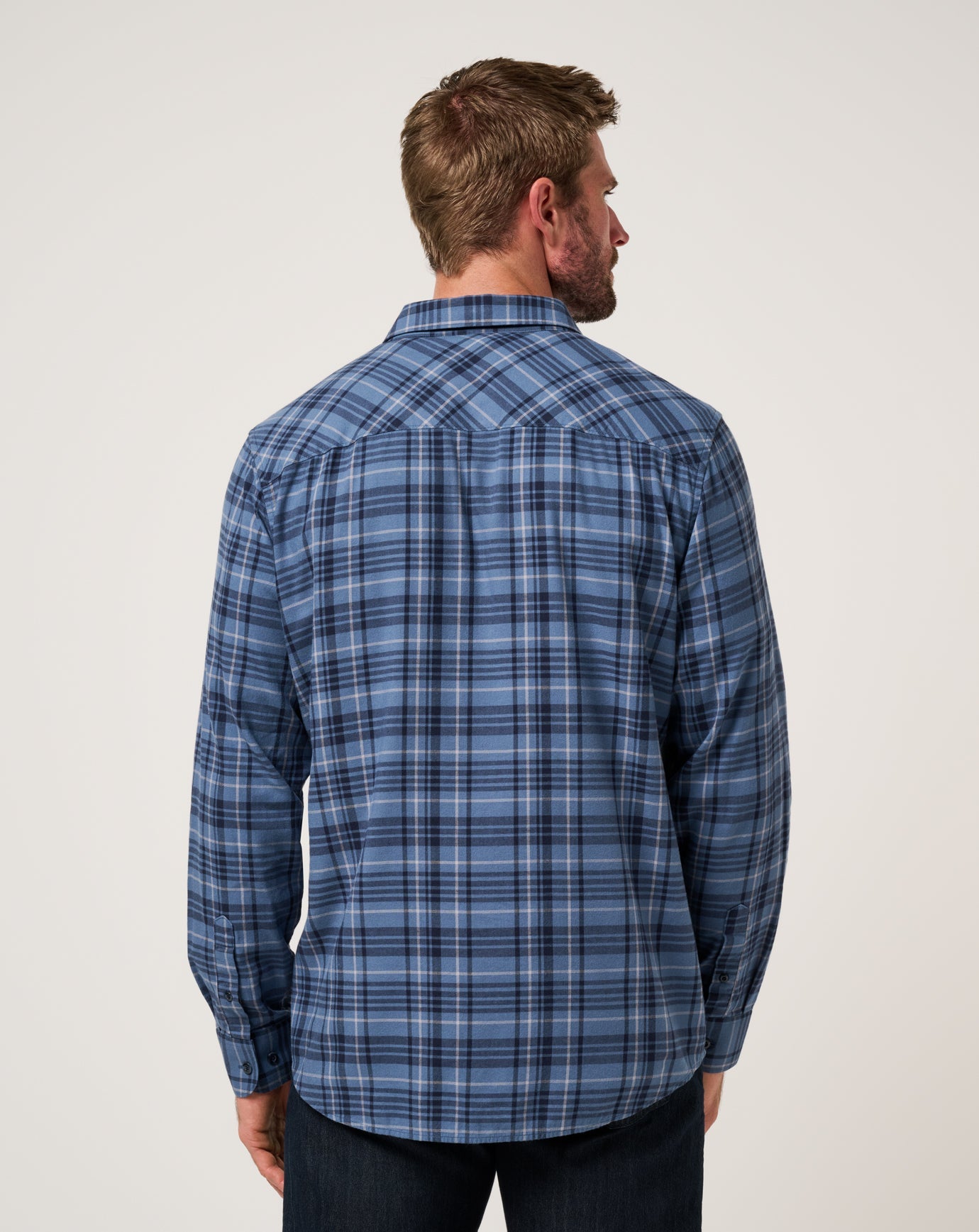 Cloud Flannel Plaid Button-Up - Travis Mathew