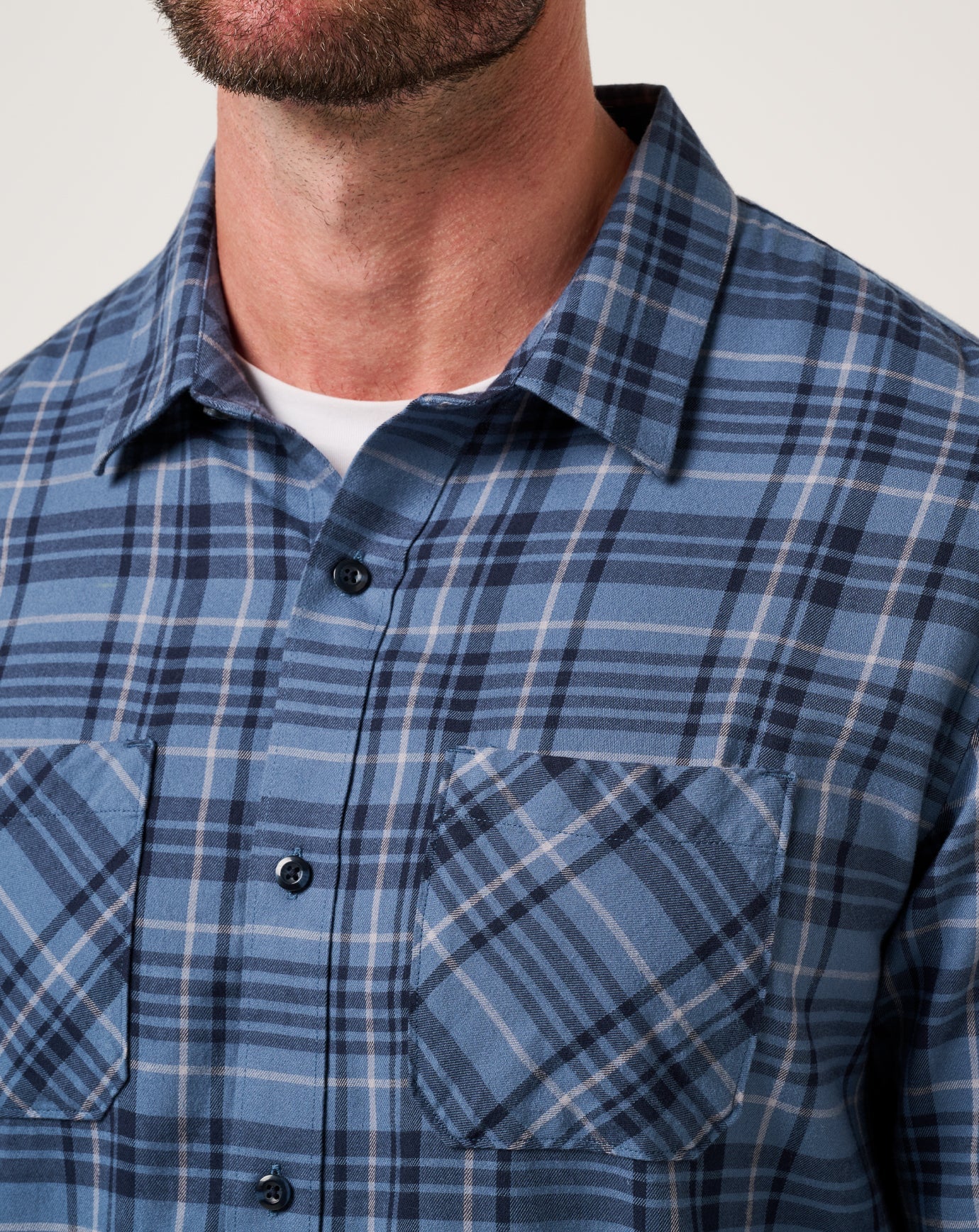 Cloud Flannel Plaid Button-Up - Travis Mathew