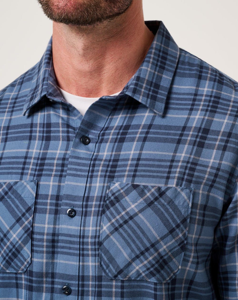 Cloud Flannel Plaid Button-Up - Travis Mathew