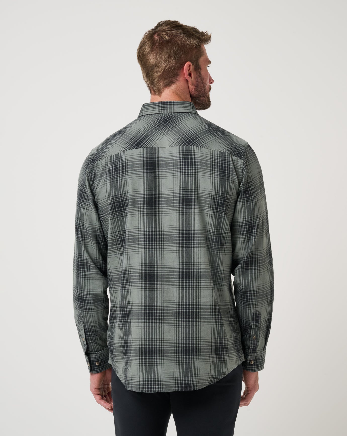 Cloud Flannel Plaid Button-Up - Travis Mathew
