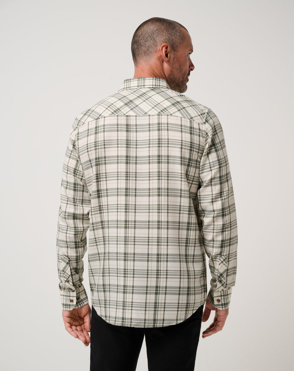 Cloud Flannel Plaid Button-Up - Travis Mathew