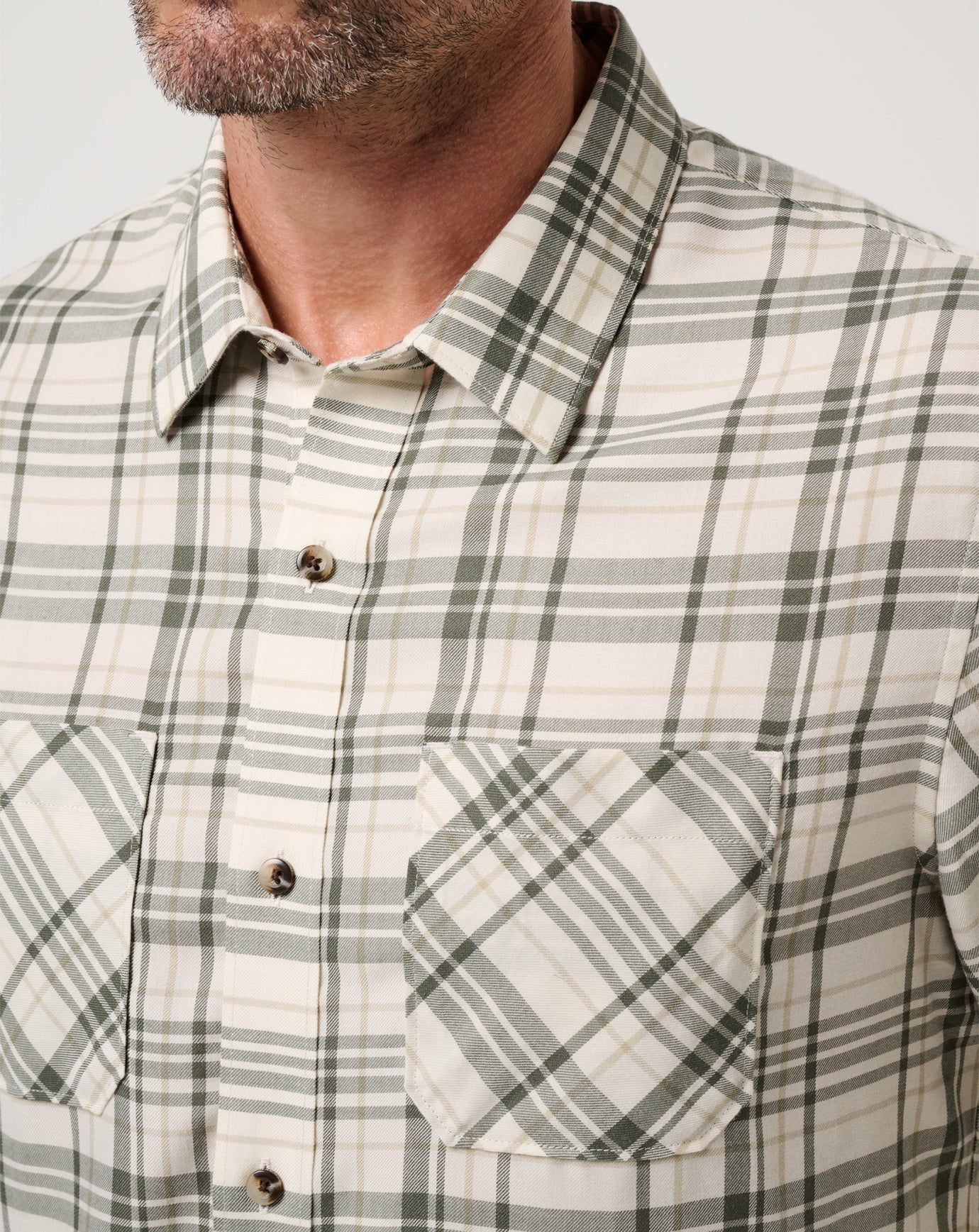 Cloud Flannel Plaid Button-Up - Travis Mathew