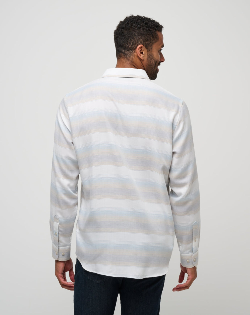 Cloud Flannel Stripe Button-Up - Travis Mathew