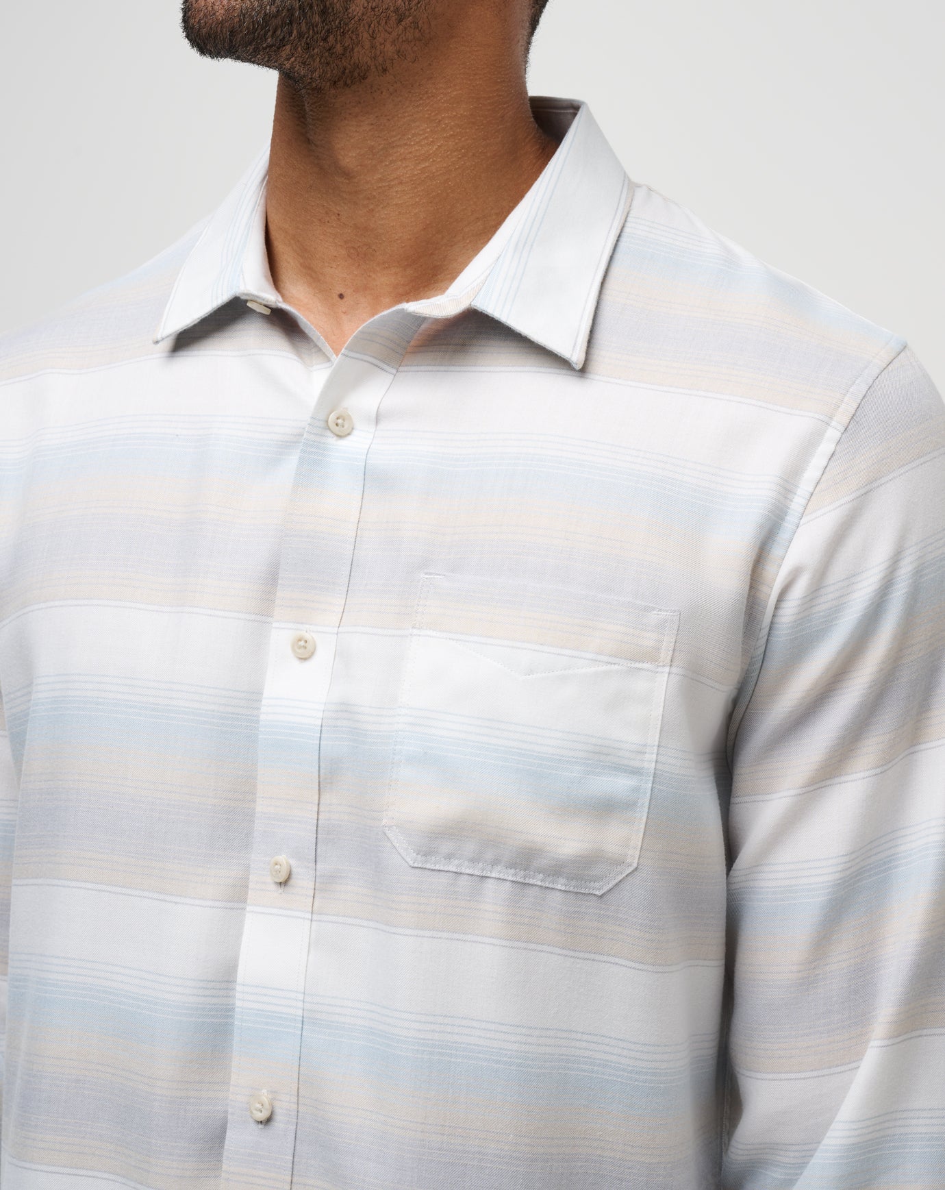 Cloud Flannel Stripe Button-Up - Travis Mathew