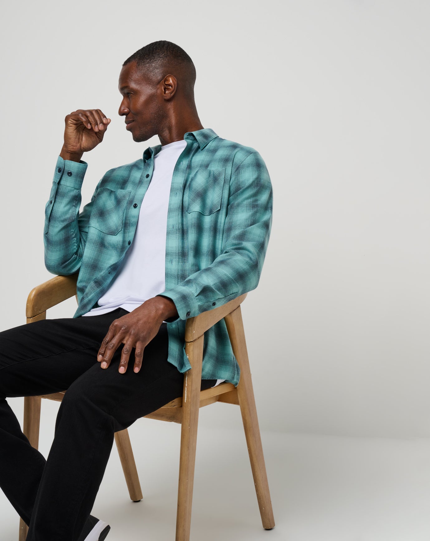 Cloud Flannel Plaid Button-Up - Travis Mathew
