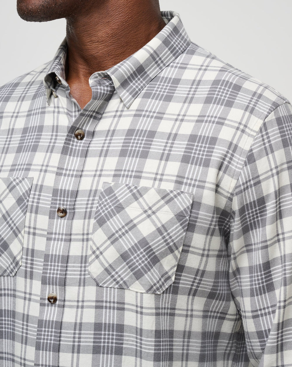 Cloud Flannel Plaid Button-Up - Travis Mathew