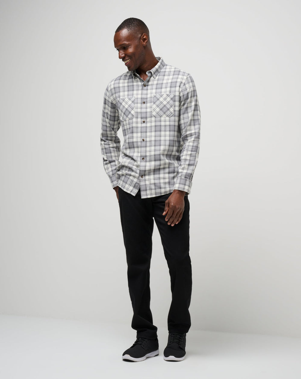Cloud Flannel Plaid Button-Up - Travis Mathew