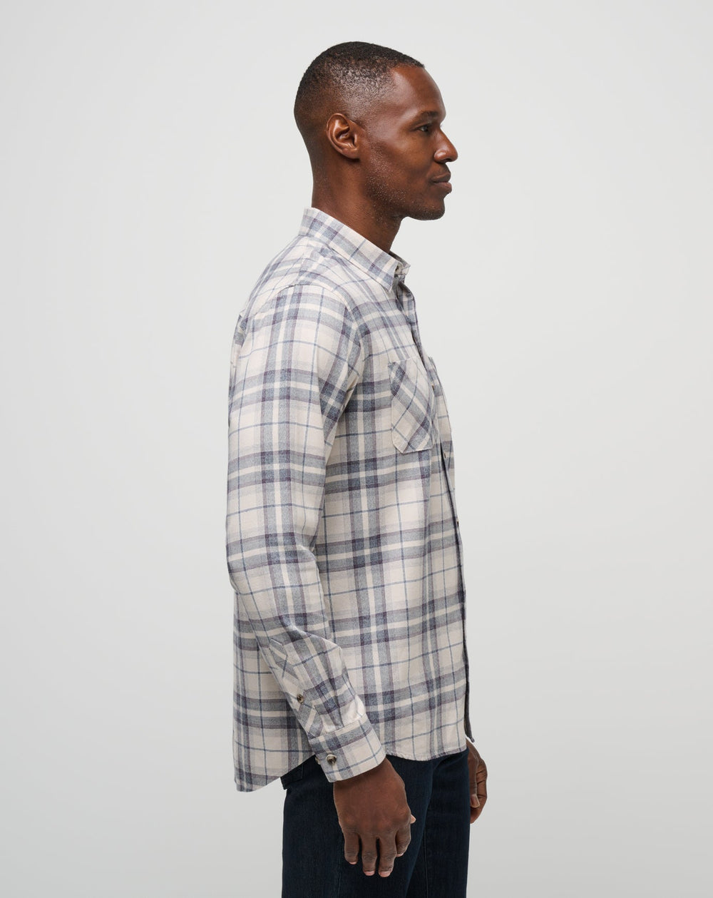 Cloud Flannel Plaid Button-Up - Travis Mathew