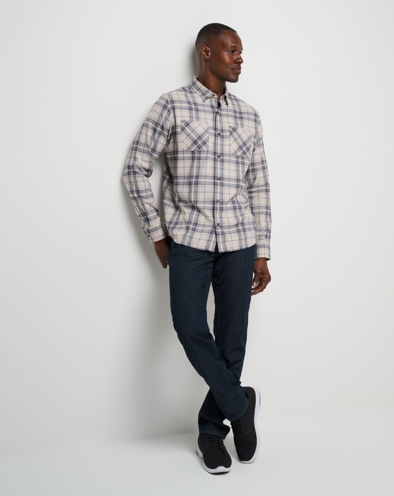 Cloud Flannel Plaid Button-Up - Travis Mathew