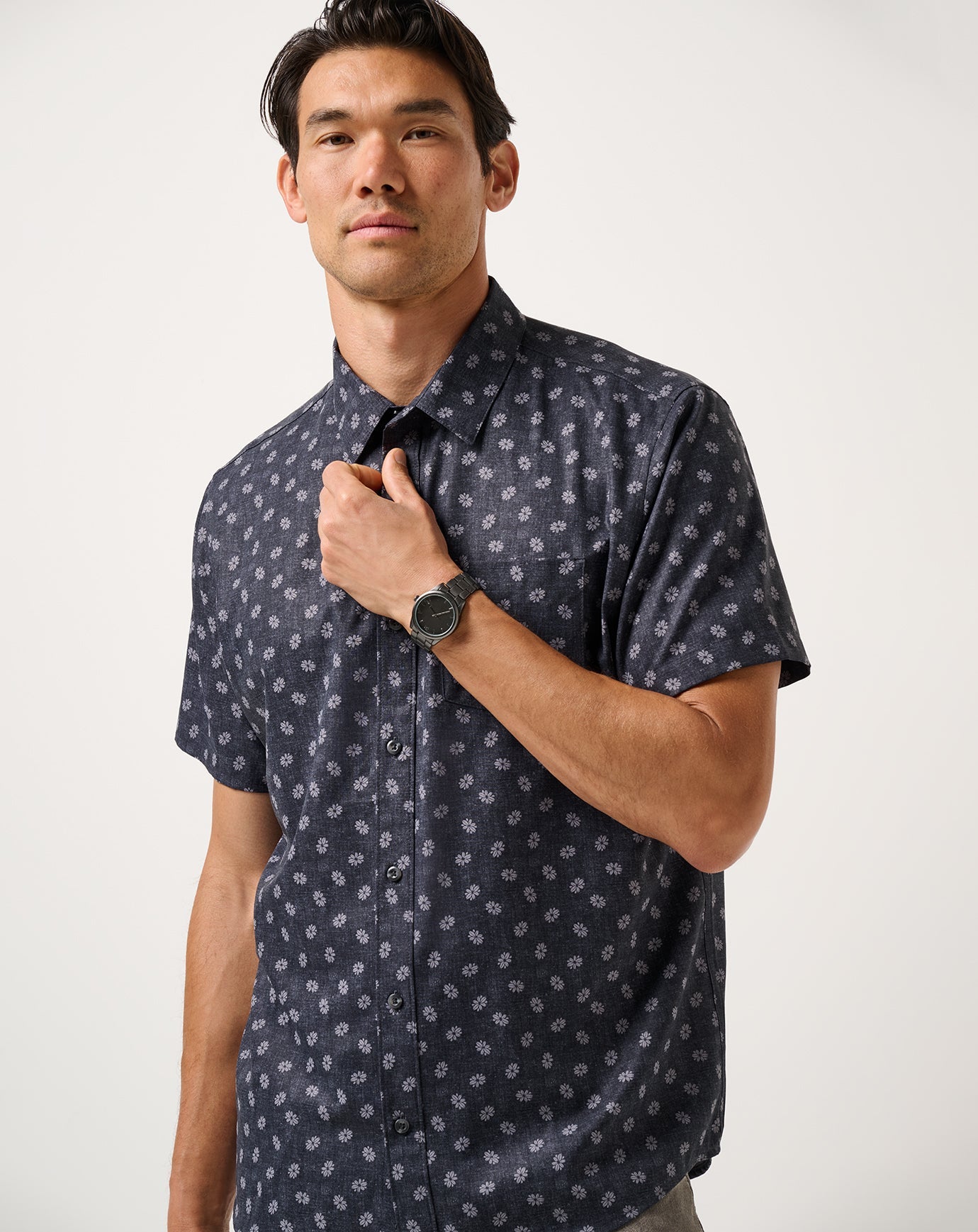 Techwoven Grey Wind Button-Up - Travis Mathew