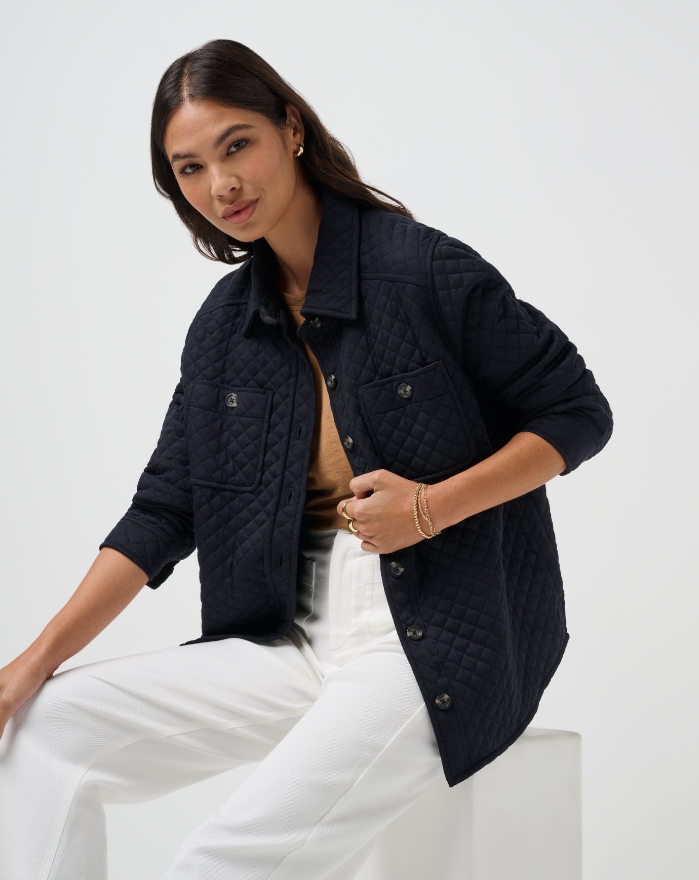 Diamond Quilted Shacket - Travis Mathew