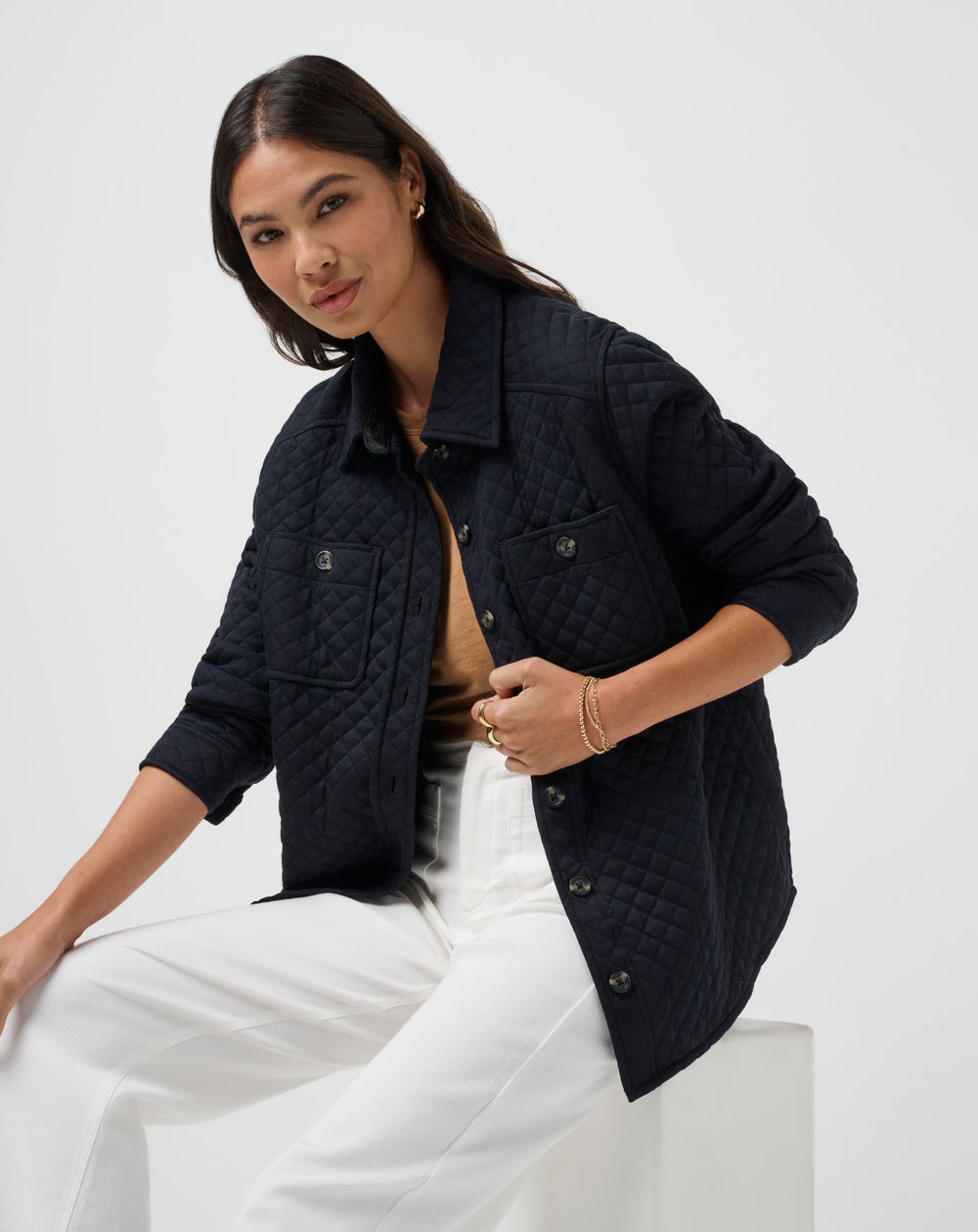 Diamond Quilted Shacket - Travis Mathew