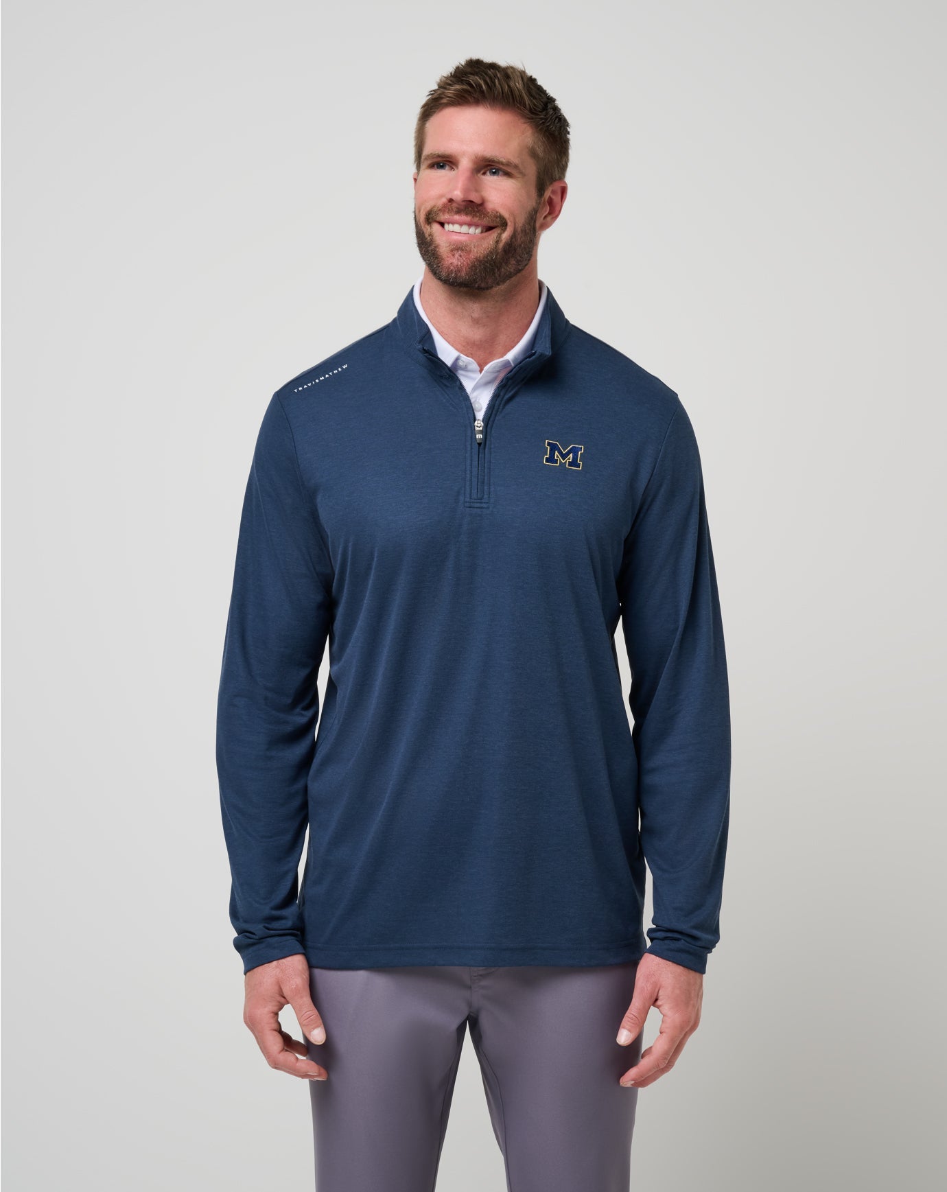 Michigan Time To Tailgate Quarter Zip - Travis Mathew