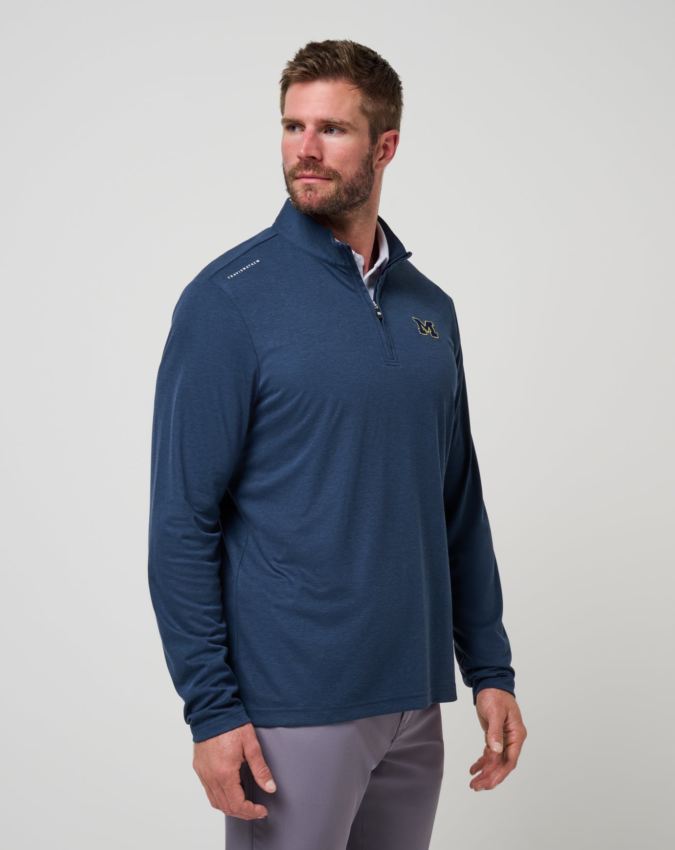 Michigan Time To Tailgate Quarter Zip - Travis Mathew